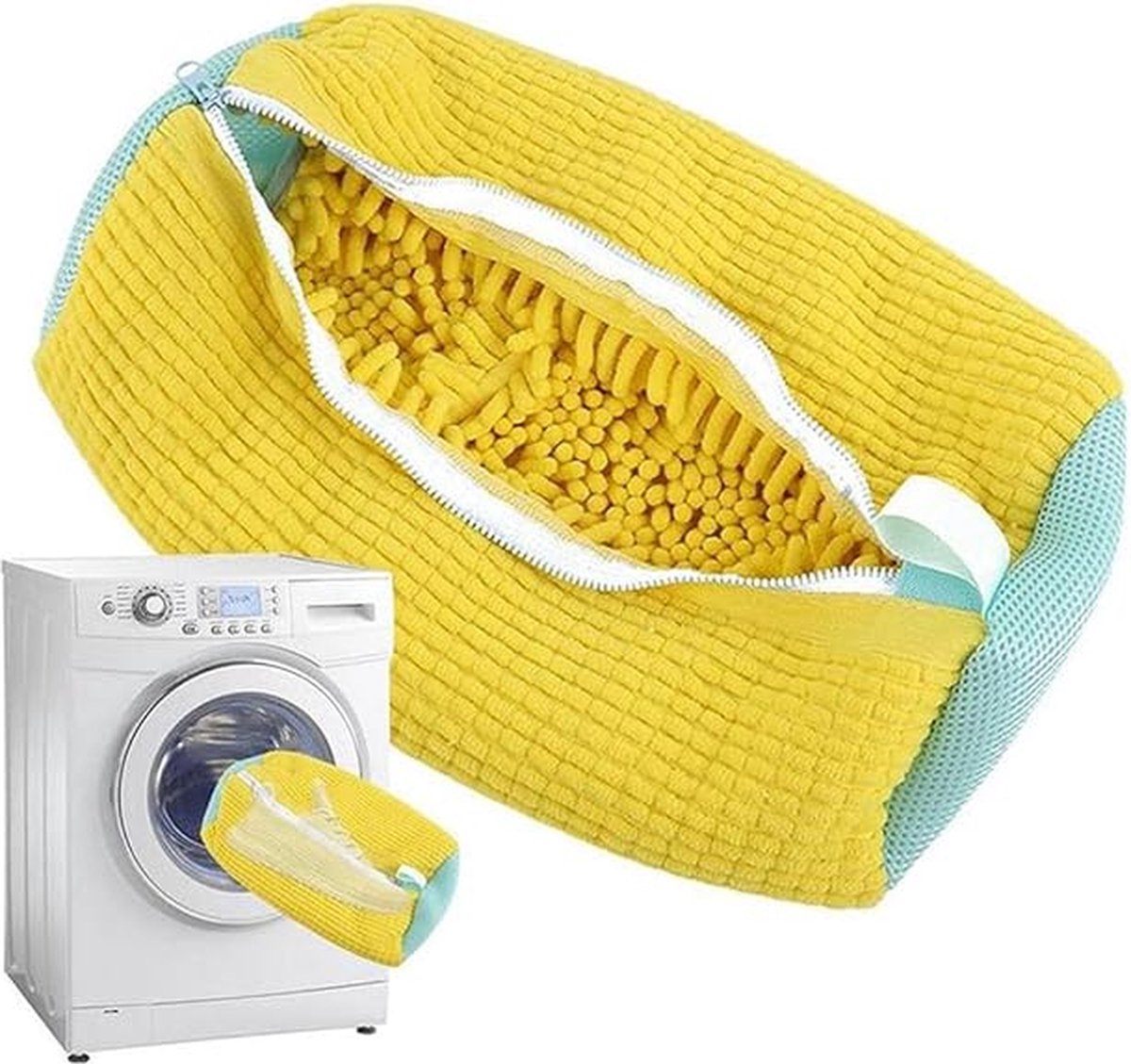 Goedkoopste Waszak - Waszak Schoenen - Waszak Voor Schoenen - Laundry bag - Waszakken voor Sneakers - Wasgoed - Schoenenwaszak Wasmachine - Schoenenwaszak - Herbruikbaar - Schoen Wassen - Netje Anti-Vervorming - Waszak Schoenenzak - 39 x 19 cm - geel - Polyester