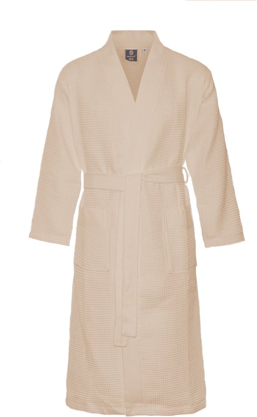 Kimono wafel badjas zand-3xl
