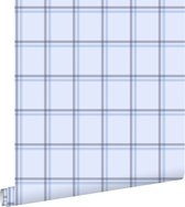 HD vliesbehang ruiten licht blauw - 136433 van ESTAhome