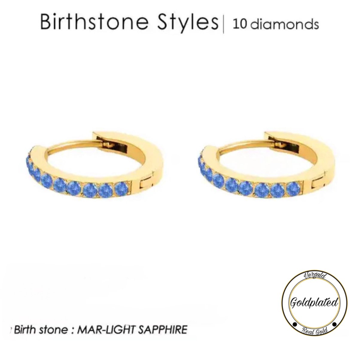 Soraro Birthstone Oorbel | Maart | Goldplated | Goudkleurig | Oorbel voor Haar | Elegant | Cadeau Voor Haar | Cadeau Voor Vriendin | Verjaardag Cadeau | Moederdag Cadeau | Cadeau Ideeën