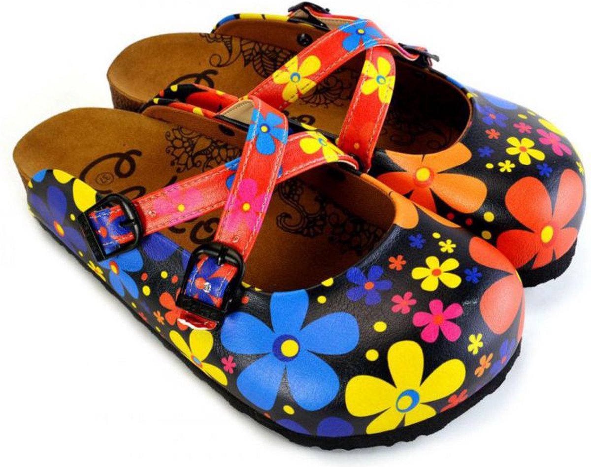 GOBY Colored Daisy's Clogs Handgemaakt Premium Kwaliteit