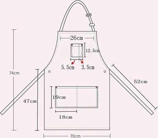 Aivtalk Denim Schort Met Drie Zakken, Verstelbaar Slabschort Voor Dames En Heren 71 X 65 Cm