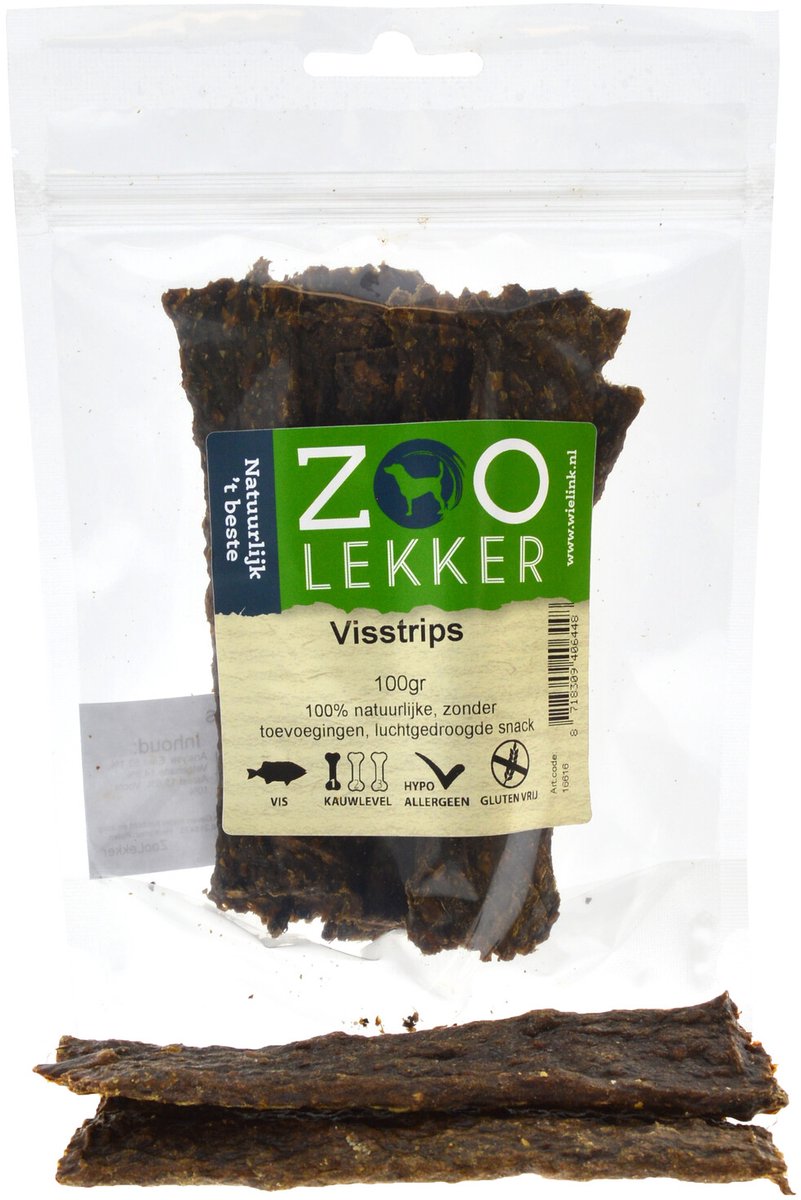 Zoolekker Visstrips - hondensnack - 100 gram