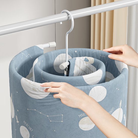 kleerhanger Roestvrijstalen deken hanger ronde spiraal quilt vellen hanger roterende droogrek met clips besparen ruimte indoor outdoor hanger (Color : Round rack