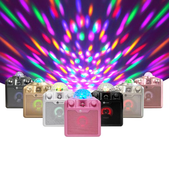 N-GEAR Disco Block 410 - Karaoke Set - Bluetooth Speaker - Party Box met 2 Microfoons - Space Pink - Limited Edition