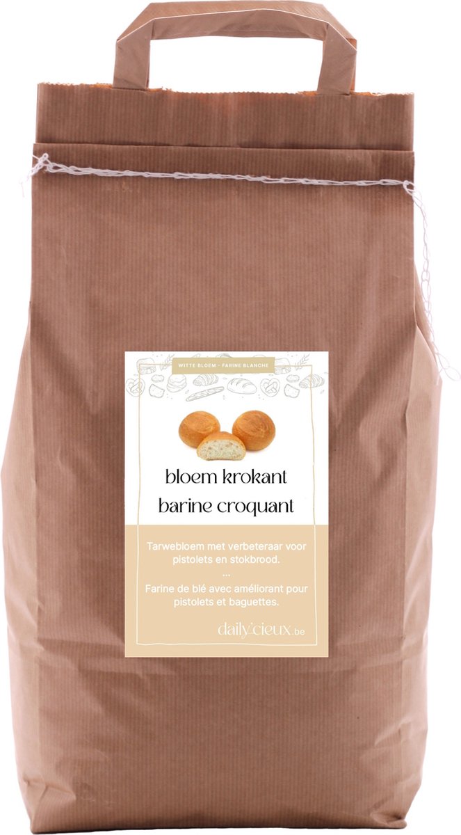 Bloem Krokant 5kg - Bakkersbloem - Tarwebloem met verbeteraar - Geschikt voor pistolets en stokbrood - Extra krokante korst - 5 kg