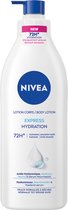 NIVEA Express Body Milk met Pomp - Voor Normale tot Droge Huid - Hyaluronzuur en Voedend Serum - 72H Hydraterende Lotion - 400 ml