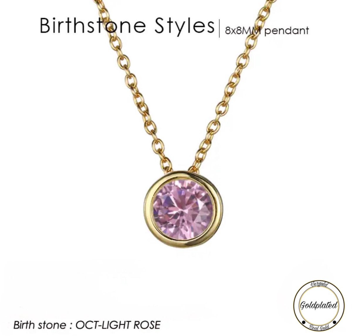 Soraro Birthstone Ketting | Oktober | Goudkleurig | Ketting voor Haar | Cadeau Voor Haar | Cadeau Voor Vriendin | Verjaardag Cadeau | Moederdag Cadeau | Cadeau Ideeën