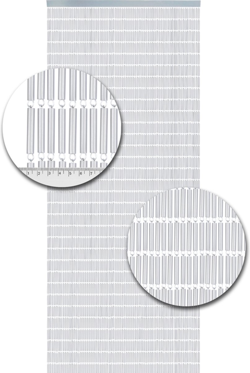 vliegengordijnenexpert hulzengordijn kant en klaar 100x232 cm transparant nauwsluitend -Horgordijn