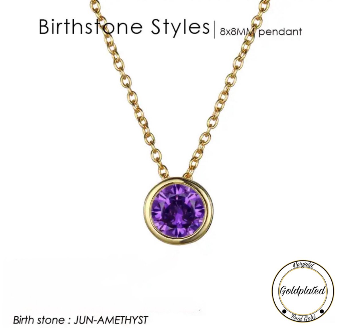 Soraro Birthstone Ketting | Juni | Goudkleurig | Ketting voor Haar | Cadeau Voor Haar | Cadeau Voor Vriendin | Verjaardag Cadeau | Moederdag Cadeau | Cadeau Ideeën