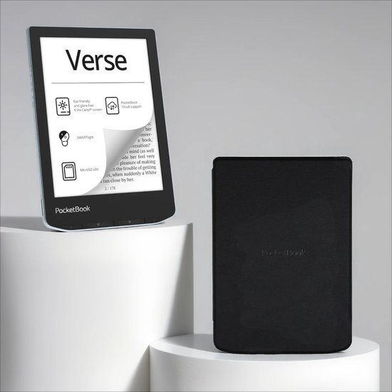 PocketBook Verse Bright Blue + Zwart PocketBook hoesje