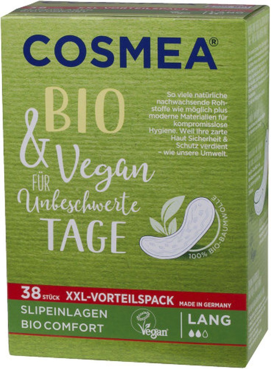 Goedkoopste Cosmea® | 5 x 38 inlegkruisjes | LANG | 190 stuks | absorberend | biologisch katoen en vegan | zonder parfum | multipack