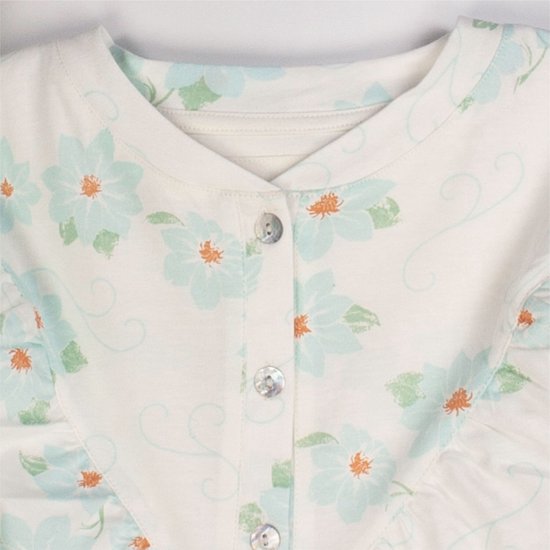 Tenderness de Nuit Femme Tendresse - Robe de Nuit - Manches Courtes - Blauw Beige - 110 CM. - TailleXL