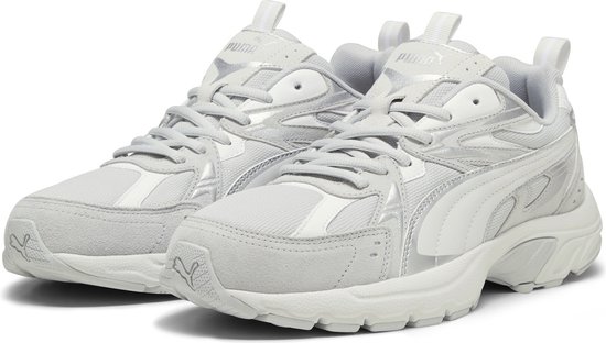 PUMA Milenio Tech Suede Unisex Sneakers - Cool Light Gray-Feather Gray-PUMA White