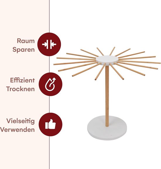 Noedeldroger, pastastandaard voor het drogen van pasta, inklapbaar
