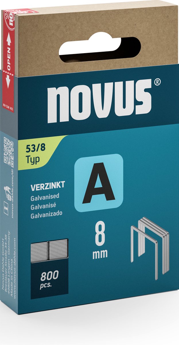 Novus Tools 042-0777 Nieten met fijn draad Type 53 800 stuk(s) Afm. (l x b) 8 mm x 11.3 mm