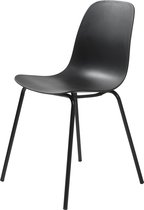 Set van 4 Whims eetkamerstoel in zwart en metalen onderstel.