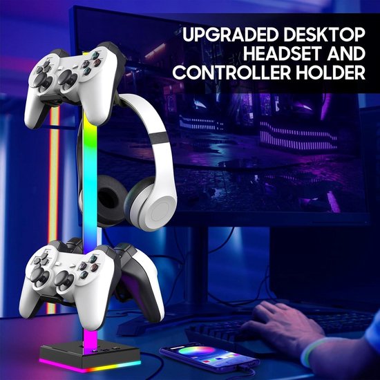 KDD Headset Stand met 9 Lichtmodi - Gaming Controller KDD Headset Stand met 9 Lichtmodi - Gaming Controller