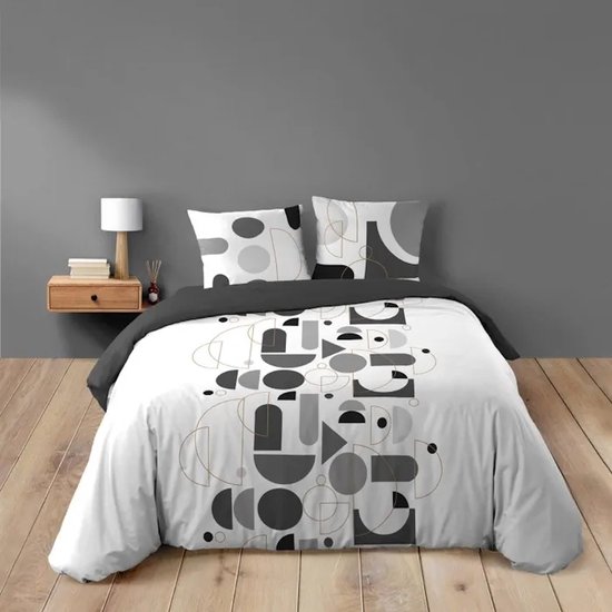 Zwarte Katoenen Effen Unisex dekbedovertrekken 240x260 kopen