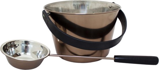 Emendo Sauna set emmer en lepel staal / Smoke grey