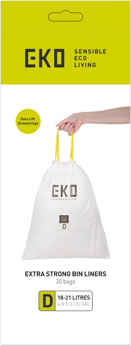 EKO afvalzakken type D 18-21 liter wit - Doos 24 x 20 zakken
