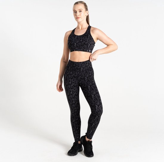 Dare 2b - Influential Dames Sportlegging - Zwart Motief - Maat 36