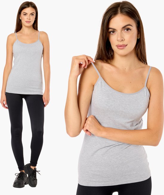Ladeheid 3 pack Dameshemd Singlet-Onderhemd – Grijs – L - LA-LA40-263-US