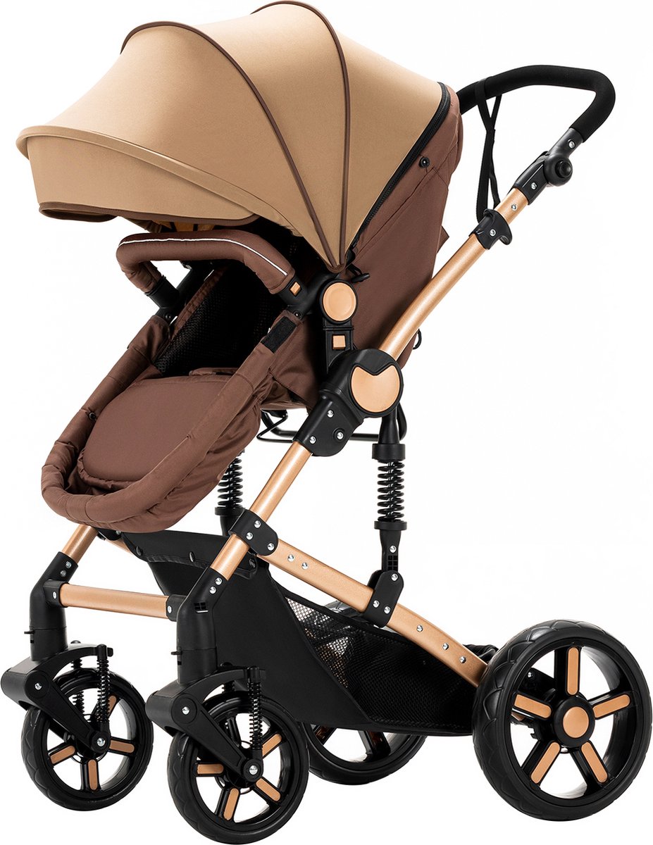 GMHC VICTORY SARL Luxe 3-in-1 Kinderwagen Inklapbaar Khaki - afbeelding 2