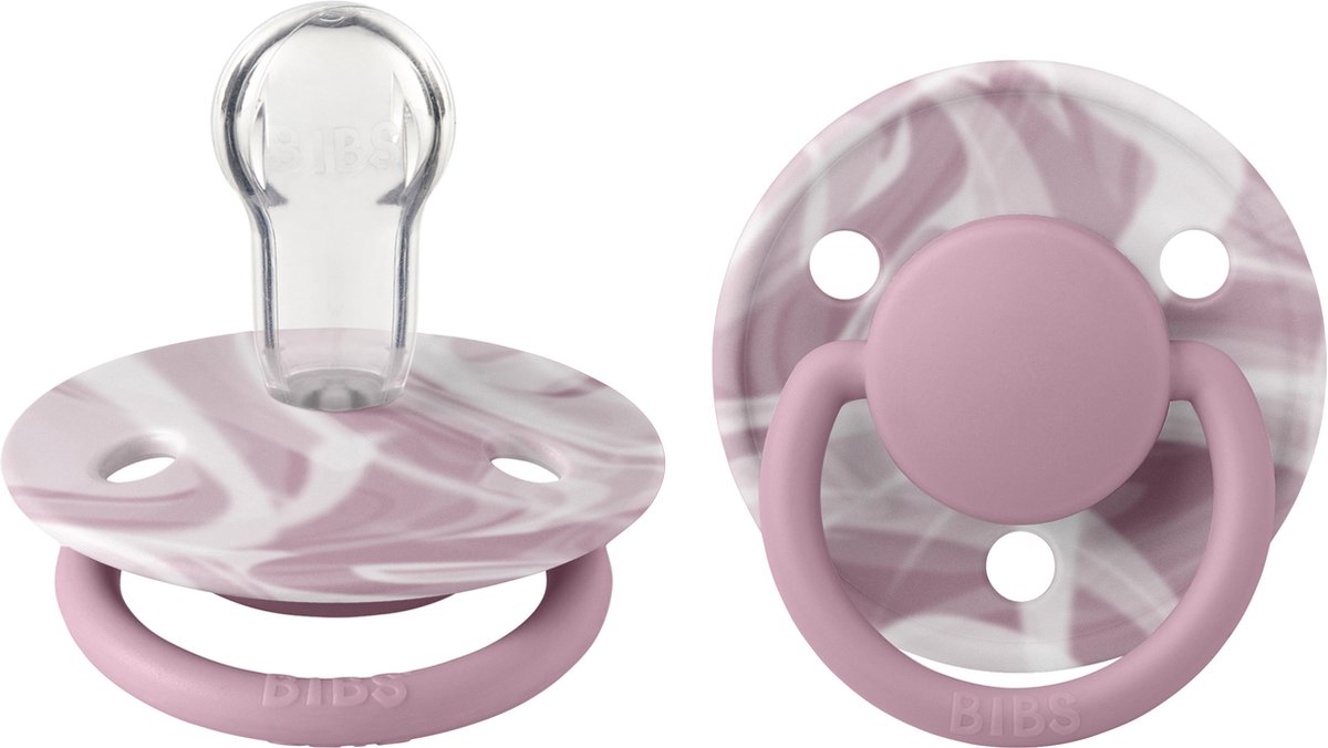 Goedkoopste BiBS - De Lux Pacifier - One Size Fopspeen - 2 stuks - Heather White