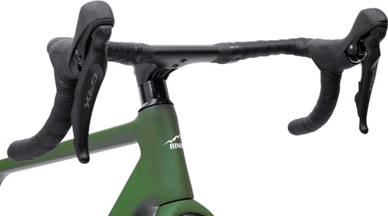 Rinos Sandman 7 Gravel Bike - carbonframe,, GRX 820 24 versnellingen, hydraulische schijfremmen, lichtgewicht, allround fiets voor elk terrein, Zwart Groen 54 van Rinos — afbeelding 2