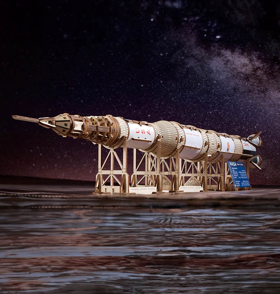 UGEARS 3D Modelbouw - Nasa Saturn V - Mechanisch Bouwpakket Hout - Educatief Speelgoed — afbeelding 21