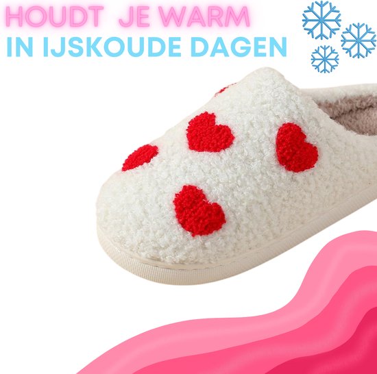 Twenty4seven® Hartjes Pantoufles femmes Femme - Pantoufles - Chaussures de Maison Wit - Taille 39/40