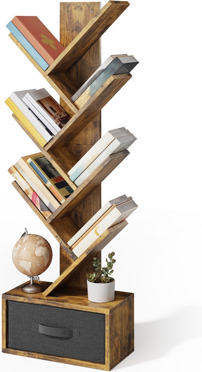 Bealife FS41 Boekenkast Boekenrek Industrieel Hout metaal Bruin Wit- 113 x 38 x 20 cm