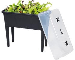 Brixy Kweektafel Op Poten XXL - Kweekbak - Rechthoekig - 76 x 37 x 85 cm - 70L - Buiten Binnen - Deksel - Zwart
