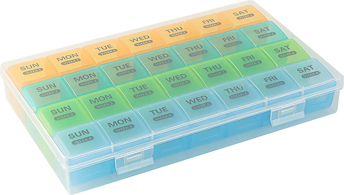 Goedkoopste Somstyle Pillendoosjes voor 1 Maand - Pillendoos - Medicijndoos - Pillen Organizer - Multicolor