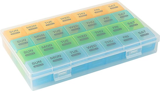 Somstyle Pillendoosjes voor 1 Maand - Pillendoos - Medicijndoos - Pillen Organizer - Multicolor