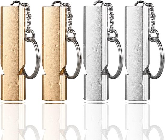Outdoor Emergency Survival Fluitje voor Camping en Wandelen, 4 pack RVS Levensduur Fluitje, 150 Decibels Met Minder Inspanning survival fluitje luidste