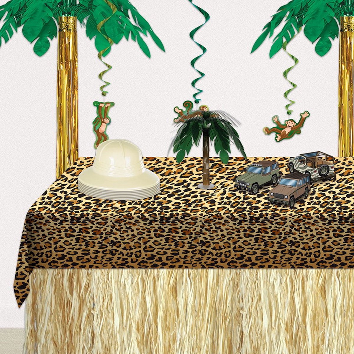 Fangleland Luipaard Verjaardagsfeest Decoraties Cheetah Happy Birthday Banner Garland Cake Topper Set voor Jongens Meisjes Jungle Safari Dier Thema Feestbenodigdheden