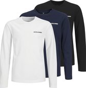JACK & JONES- JJKAI TEE LS CREW NECK 3PK MP JNR - Jongens - T-shirt
