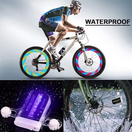 Feu Vélo Clignotant Rouge Lumières LED Pour Roues De Vélo - Lot De 2, Rouge, étanche IP65, 3 Modes, Piles AAA (non Fournies) Lumières LED Roue Vélo