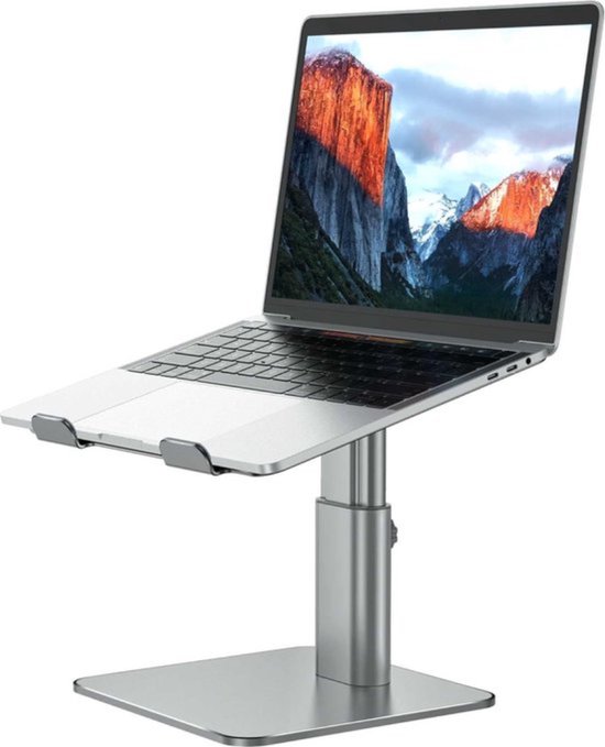 LEVANTU® Laptop Standaard Ergonomisch - Aluminium Laptopverhoger - Staand werken - laptop verhoger Verstelbaar en Opvouwbaar - Zilver
