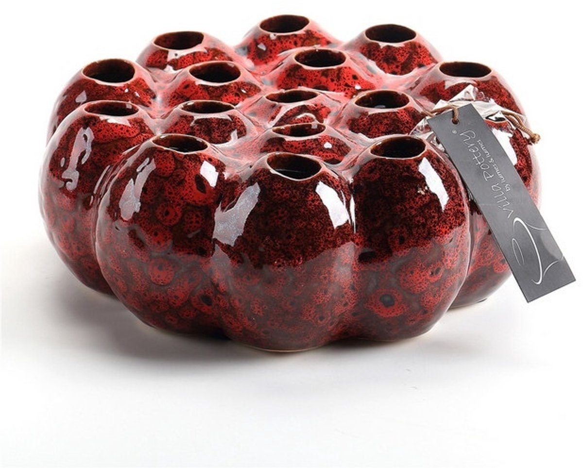 Villa Pottery Vaas 'Aruba' (Rood, Versie B)