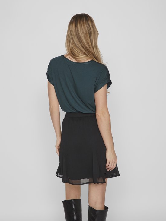 Vila VIELLETTE SS SATIN TOP - Ponderosa Pine Vert Foncé
