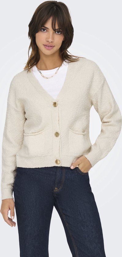 Gilet femme ONLY ONLALVILDA LS CARDIGAN CC KNT - Boutons Gold bouleau