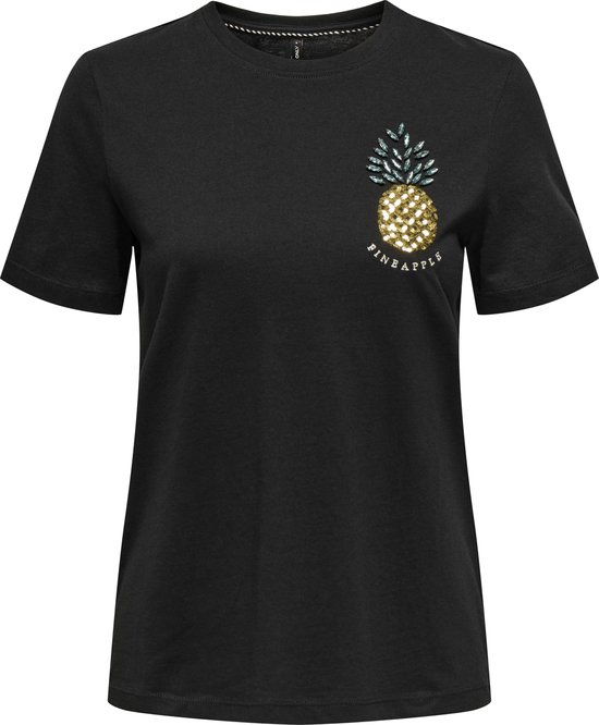 ONLY - ONLKITA LIFE REG S/ S PINEAPPLE TOP JRS - Filles - T-shirts