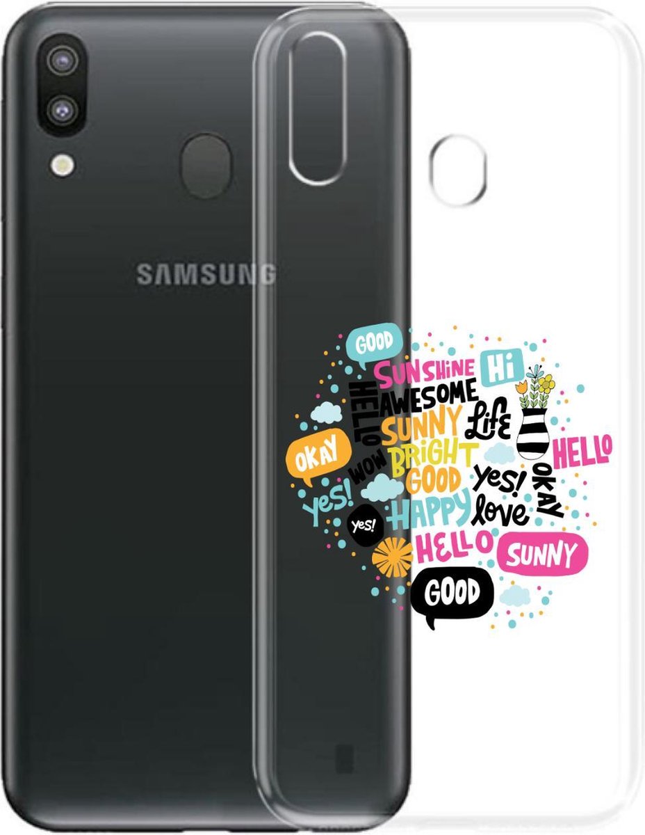 Samsung Galaxy A30 Transparant siliconen hoesje (woordjes)