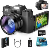 Bol.com DELLA - Digitale Camera - 4K & 48MP - Vlog camera voor beginners - Vlog camera - Fotocamera - Camera - 180° Kantelscherm... aanbieding