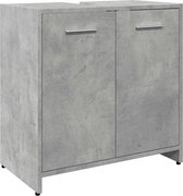 vidaXL - Wastafelkast - 60x33x60 - cm - bewerkt - hout - betongrijs