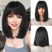 Perruque Courte Brune Foncée En Cheveux Humains Brésiliens - Frange, Style Pixie - NEUVE Sans étiquettes + Cadeau