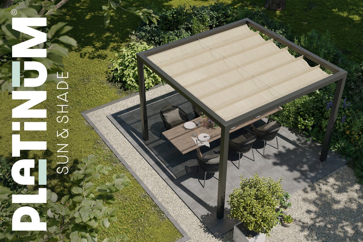 Platinum Sun & Shade Coolfit voile d'ombrage rétractable, B200xL300cm, Sable